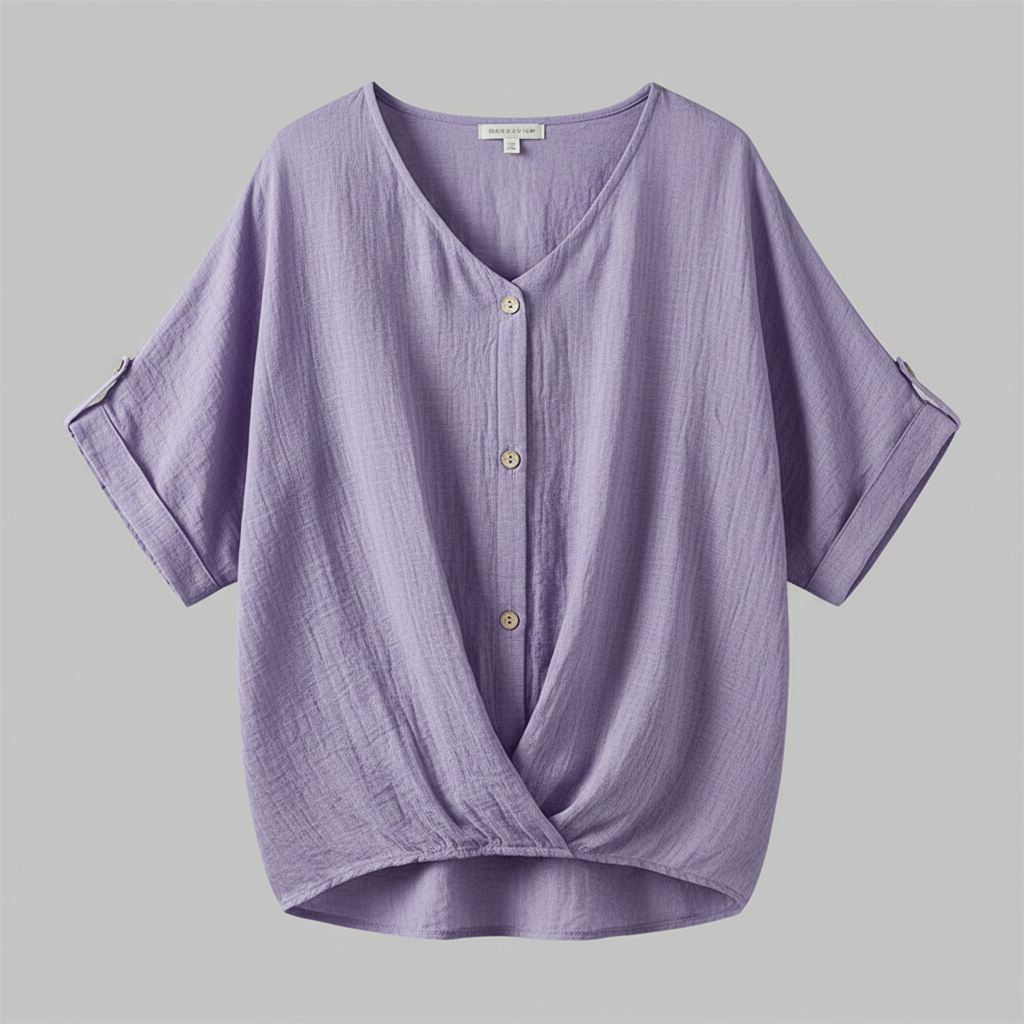 Elegant V-Neck Women's Blouse | Long Sleeve Top