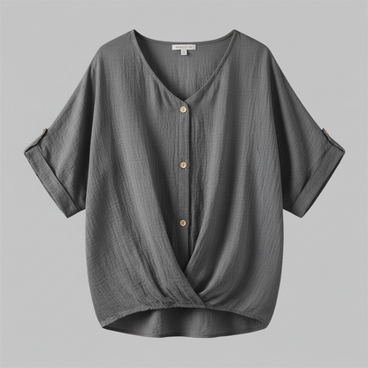 Elegant V-Neck Women's Blouse | Long Sleeve Top