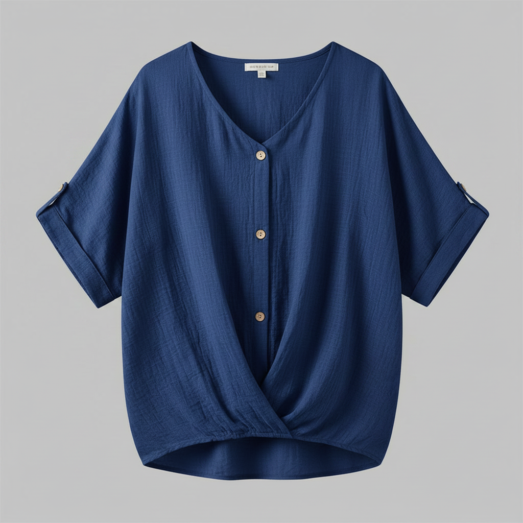 Elegant V-Neck Women's Blouse | Long Sleeve Top
