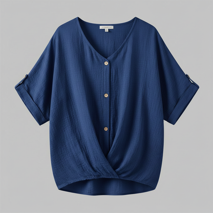 Elegant V-Neck Women's Blouse | Long Sleeve Top