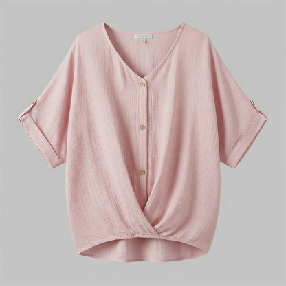 Elegant V-Neck Women's Blouse | Long Sleeve Top