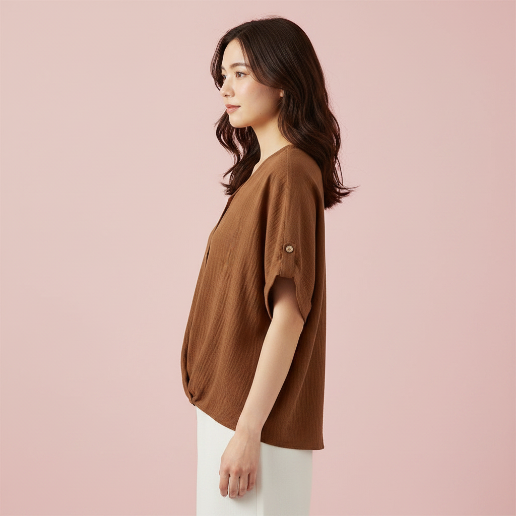 Elegant V-Neck Women's Blouse | Long Sleeve Top