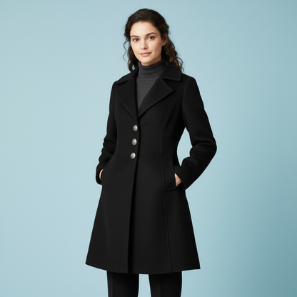 Elegant Wool Trench Coat | Women's Winter Outerwear
