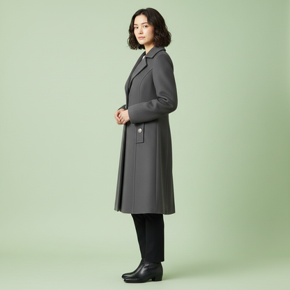 Elegant Wool Trench Coat | Women's Winter Outerwear