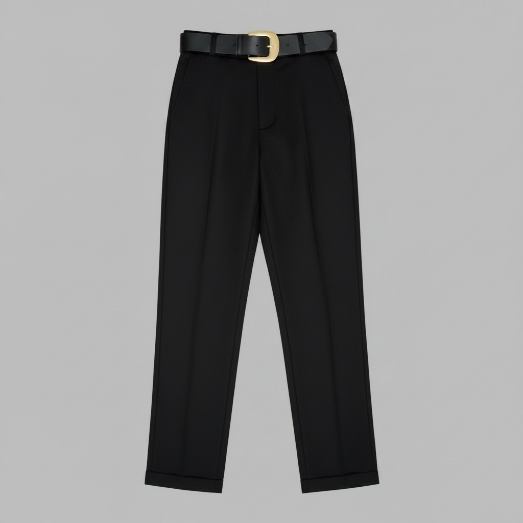 Elegant Black Pants | Women's High Waist Suit Trousers