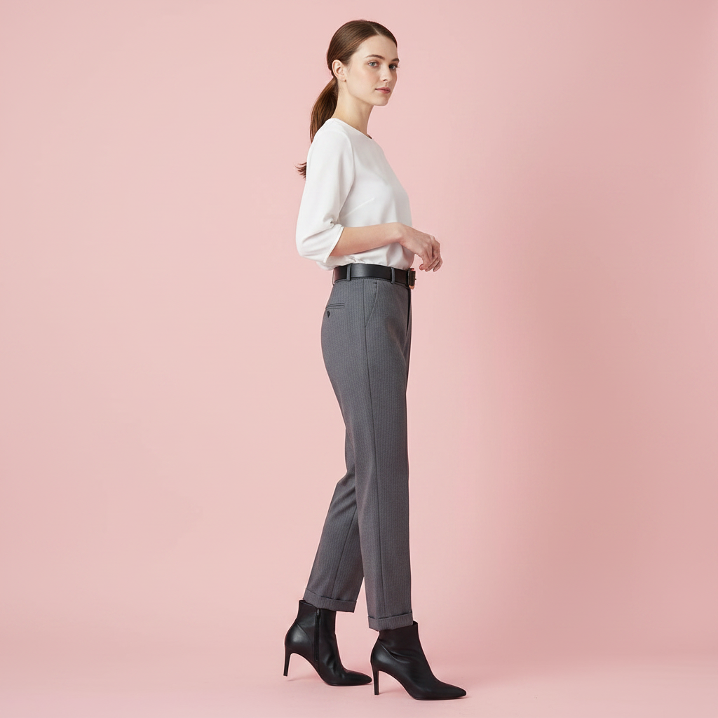 Elegant Black Pants | Women's High Waist Suit Trousers