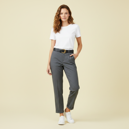 Elegant Black Pants | Women's High Waist Suit Trousers